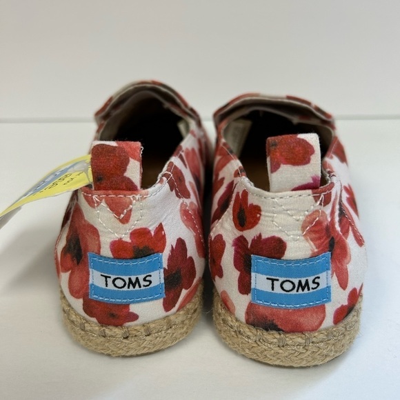Toms NWT Deconstructed Alpargata Rope Poppy Watercolor Floral Loafer Flats / 7.5 - Picture 6 of 9